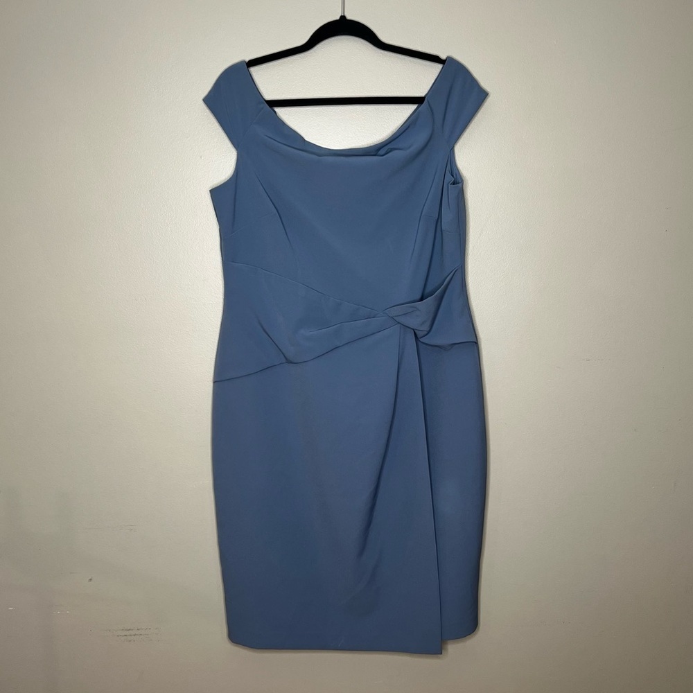 🐞Ralph Lauren Blue Women's Off-The-Shoulder Sheath Dress